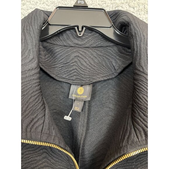JM Collection Women's Textured Long Sleeve Jacket With Gold Zipper Large NWOT's. - Picture 7 of 8